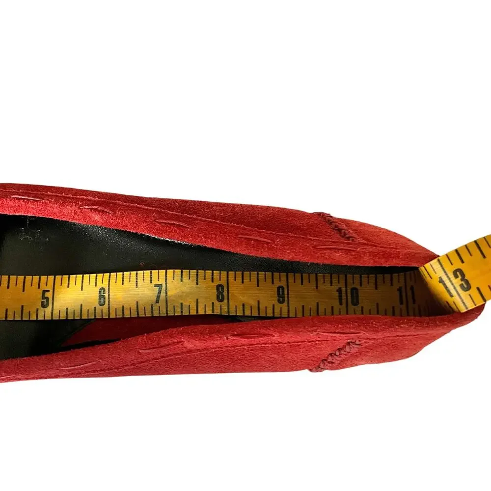 Jessica Bennett Red Suede Wedge Heels: Y2K, 2000s